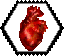 anatomical heart hexagonal stamp