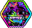 smiling rainbow guy hexagonal stamp