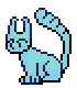 blue cat with long ears and fluffy tail