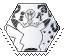 grayscale pikachu hexagonal stamp