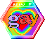 rainbow gay hexagonal stamp