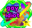 rainbow gay idiots hexagonal stamp