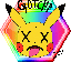 flashing rainbow pikachu hexagonal stamp