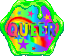 rainbow queer hexagonal stamp