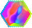 rainbow blobs hexagonal stamp