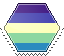butch flag hexagonal stamp