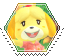 Animal Crossing Isabelle hexagonal stamp