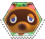 Animal Crossing Tom Nook hexagonal stamp