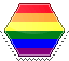 rainbow hexagonal stamp