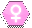 pink venus symbol hexagonal stamp