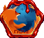 firefox with a red dripping border hexagonal stamp