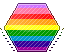 nine stripe pride flag hexagonal stamp
