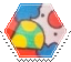 peeking clown hexagonal stamp