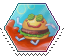 friendly Krabby Patty hexagonal stamp