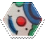 green clown hexagonal stamp