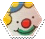 yellow clown hexagonal stamp
