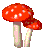 rotating gif of two mushrooms
