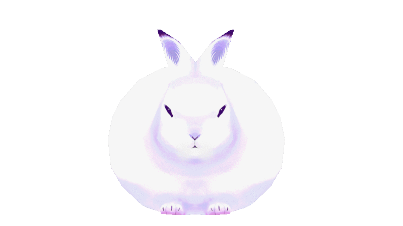 rotating 3d model of a white arctic hare