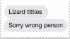 lizard titties chat message stamp