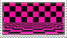 pink and black grid stamp